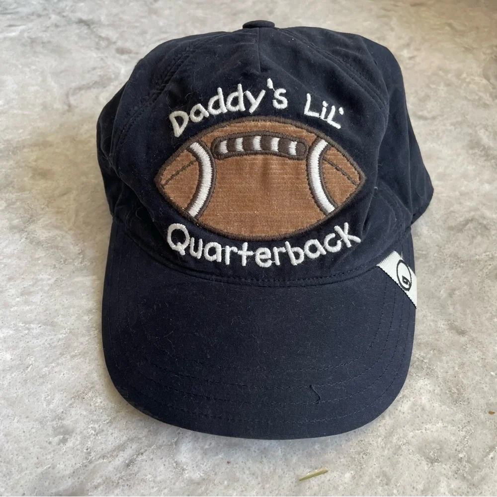 Daddy’s Lil’ Quarterback Football Baseball Cap - Size 12-24 months